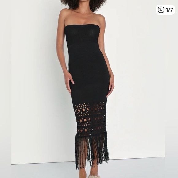 Lulus Dresses & Skirts - Lulus Strapless Crochet Dress small